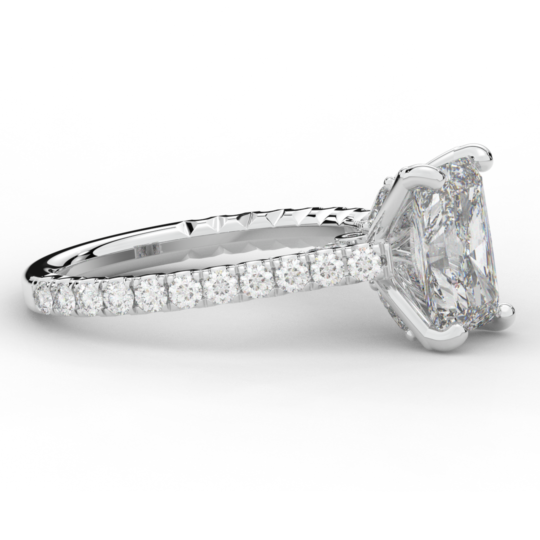 2.70CT.TW RADIANT LAB DIAMOND SOLITAIRE ENGAGEMENT RING - Nazarelle