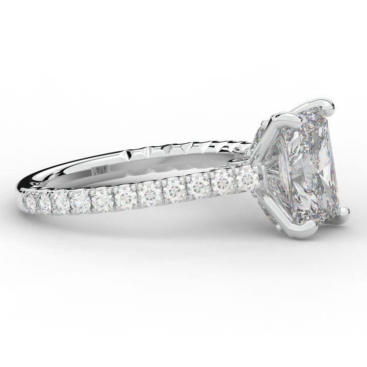 2.70CT.TW RADIANT LAB DIAMOND SOLITAIRE ENGAGEMENT RING - Nazarelle