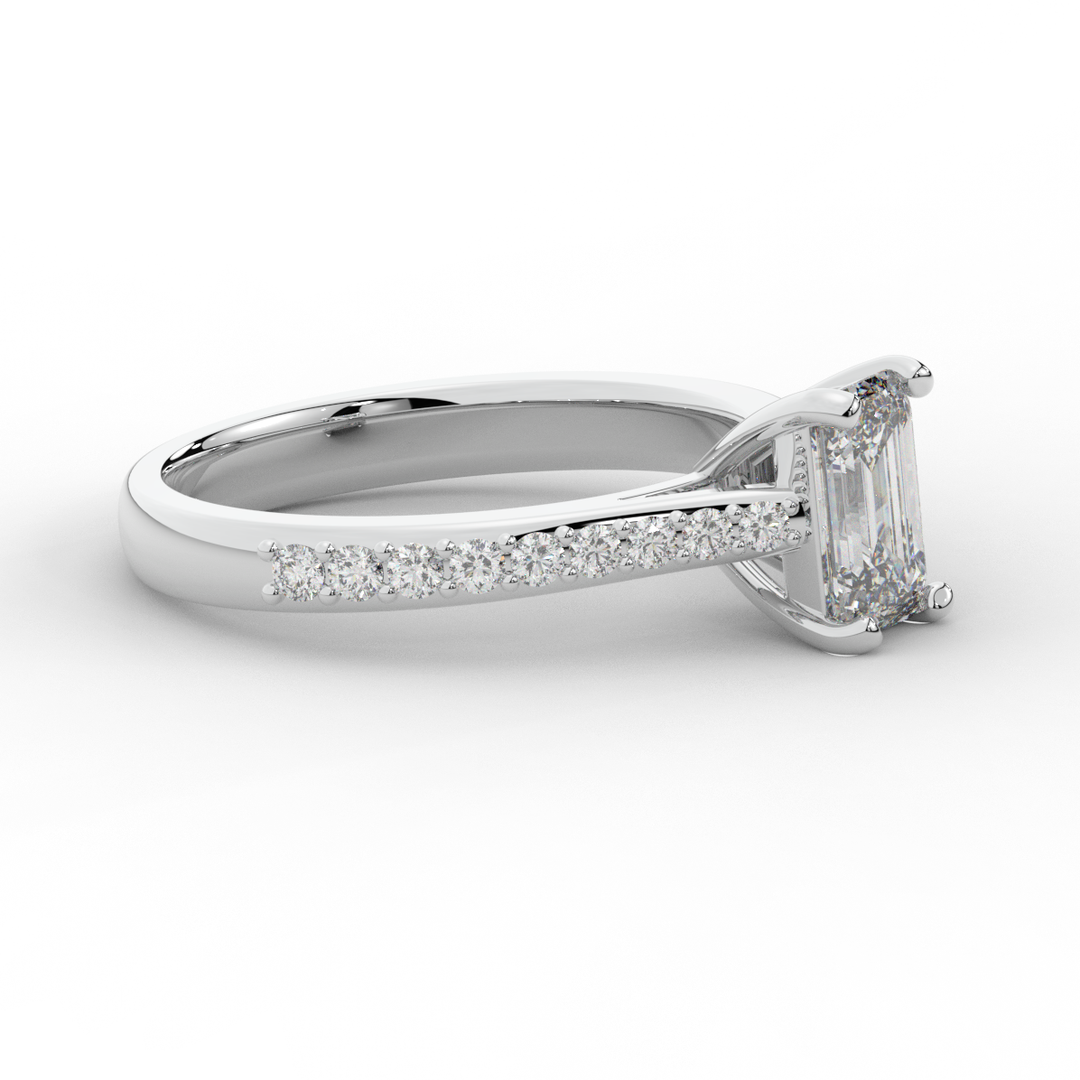 1.25CT.TW EMERALD CUT LAB DIAMOND SOLITAIRE ENGAGEMENT RING - Nazarelle
