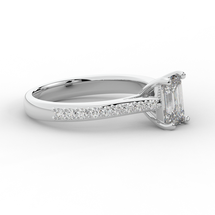 1.25CT.TW EMERALD CUT LAB DIAMOND SOLITAIRE ENGAGEMENT RING - Nazarelle