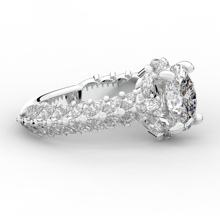 3.10CT.TW OVAL LAB DIAMOND HALO ENGAGEMENT RING - Nazarelle