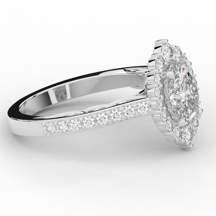 1.75CT.TW OVAL LAB DIAMOND HALO ENGAGEMENT RING - Nazarelle