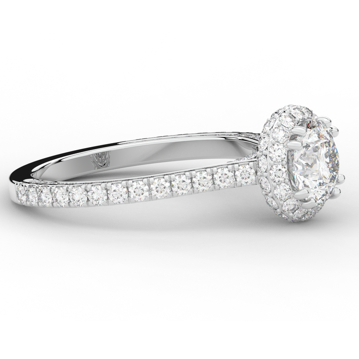 1.90CT.TW ROUND LAB DIAMOND HALO ENGAGEMENT RING - Nazarelle