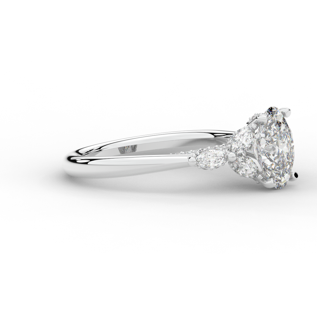 2.00CT.TW OVAL LAB DIAMOND ENGAGEMENT RING - Nazarelle