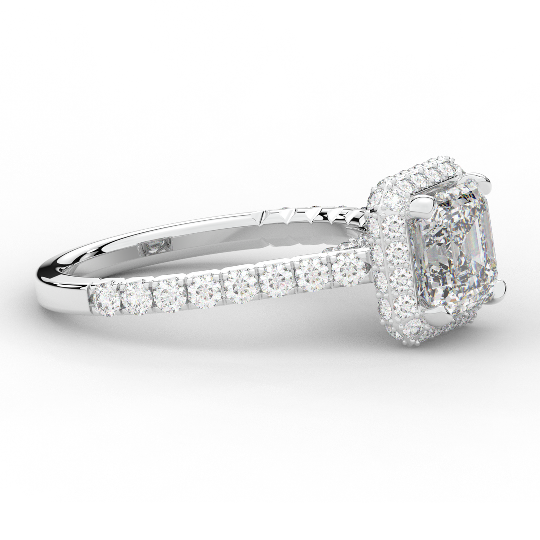 2.75CT.TW ASSCHER LAB DIAMOND HALO ENGAGEMENT RING - Nazarelle