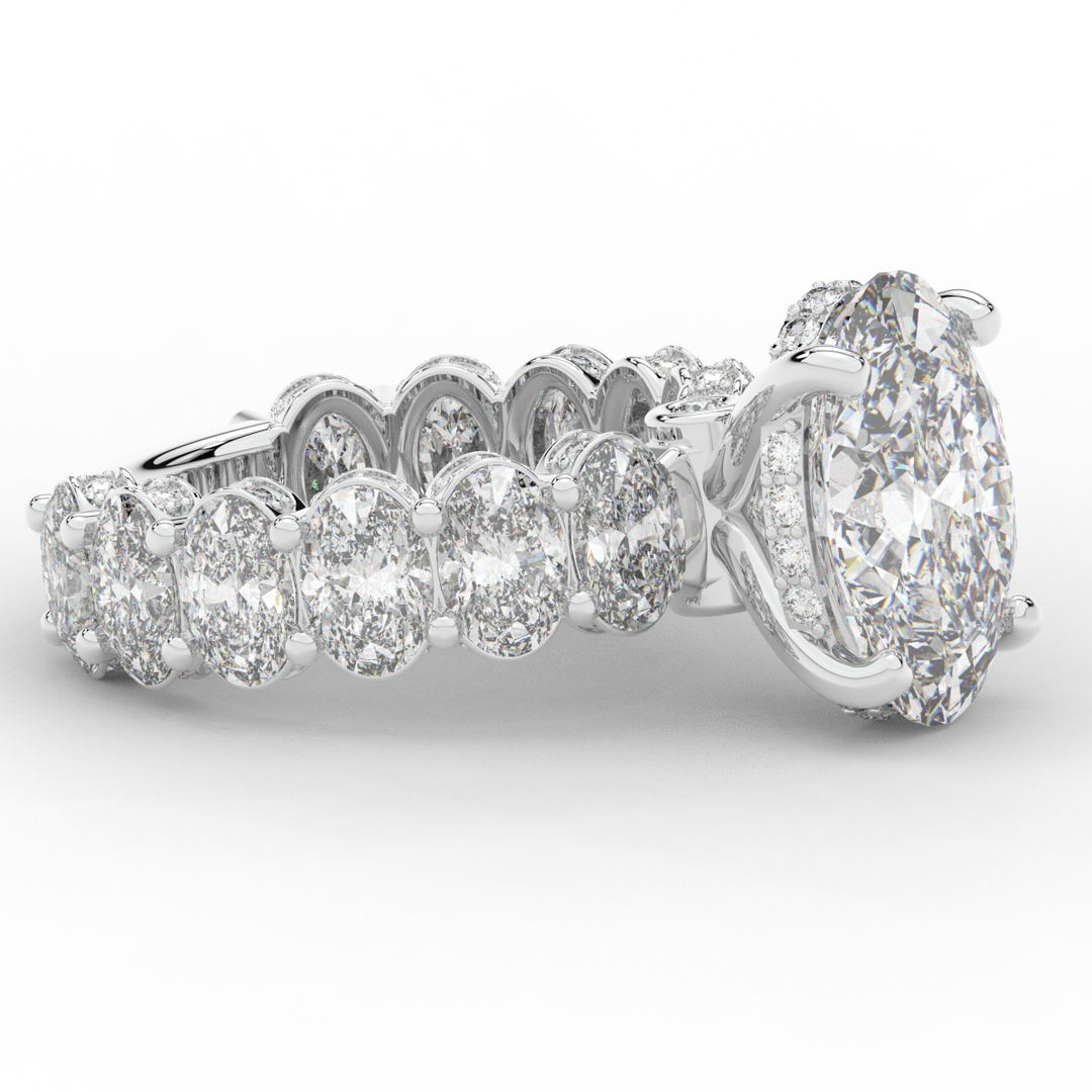 10.90CT.TW OVAL LAB DIAMOND SOLITAIRE ENGAGEMENT RING - Nazarelle