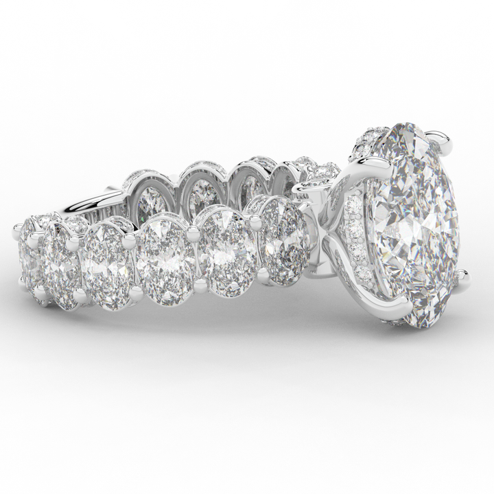 10.90CT.TW OVAL LAB DIAMOND SOLITAIRE ENGAGEMENT RING - Nazarelle
