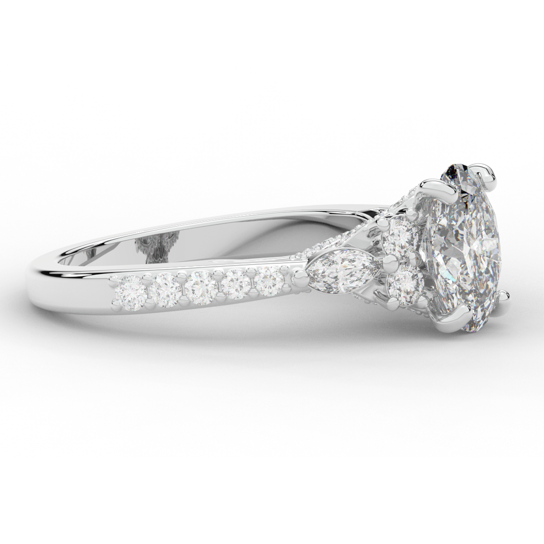 1.35CT.TW OVAL LAB DIAMOND ENGAGEMENT RING - Nazarelle