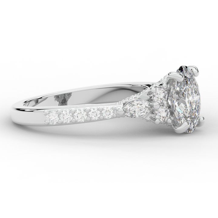 1.35CT.TW OVAL LAB DIAMOND ENGAGEMENT RING - Nazarelle
