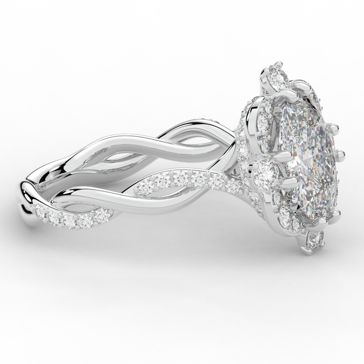 2.70CT.TW OVAL LAB DIAMOND HALO ENGAGEMENT RING - Nazarelle