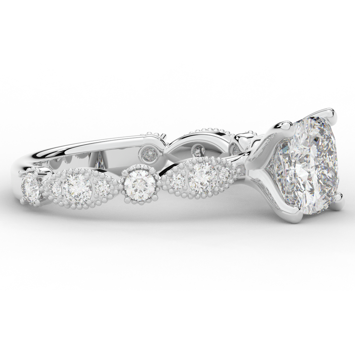 2.50CT.TW CUSHION LAB DIAMOND SOLITAIRE ENGAGEMENT RING - Nazarelle