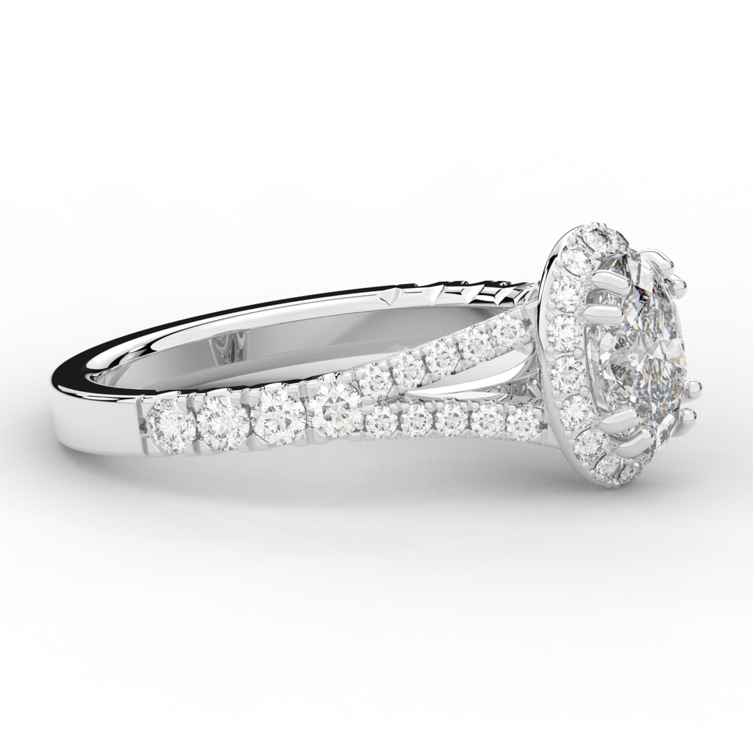 1.60CT.TW OVAL LAB DIAMOND ENGAGEMENT RING - Nazarelle