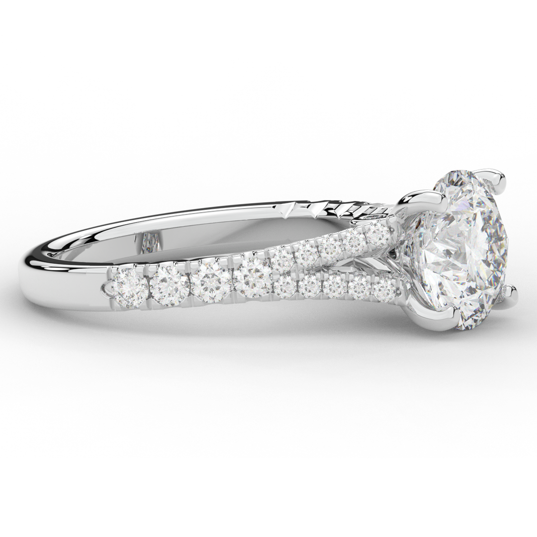 2.45CT.TW ROUND LAB DIAMOND ENGAGEMENT RING - Nazarelle