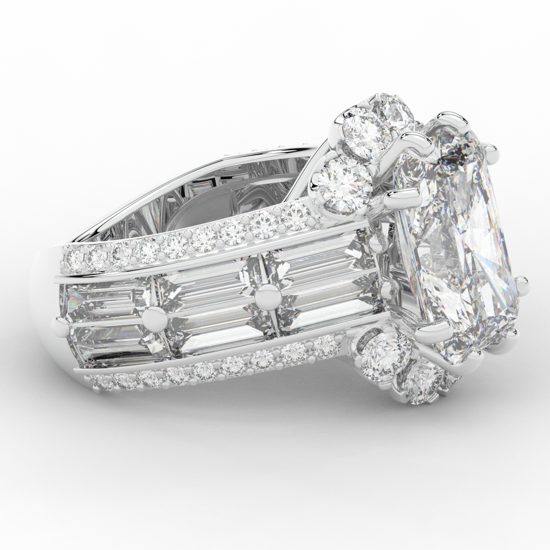 8.25CT.TW RADIANT LAB DIAMOND HALO ENGAGEMENT RING - Nazarelle