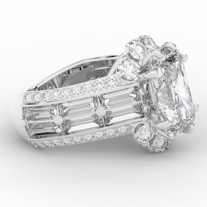8.25CT.TW RADIANT LAB DIAMOND HALO ENGAGEMENT RING - Nazarelle