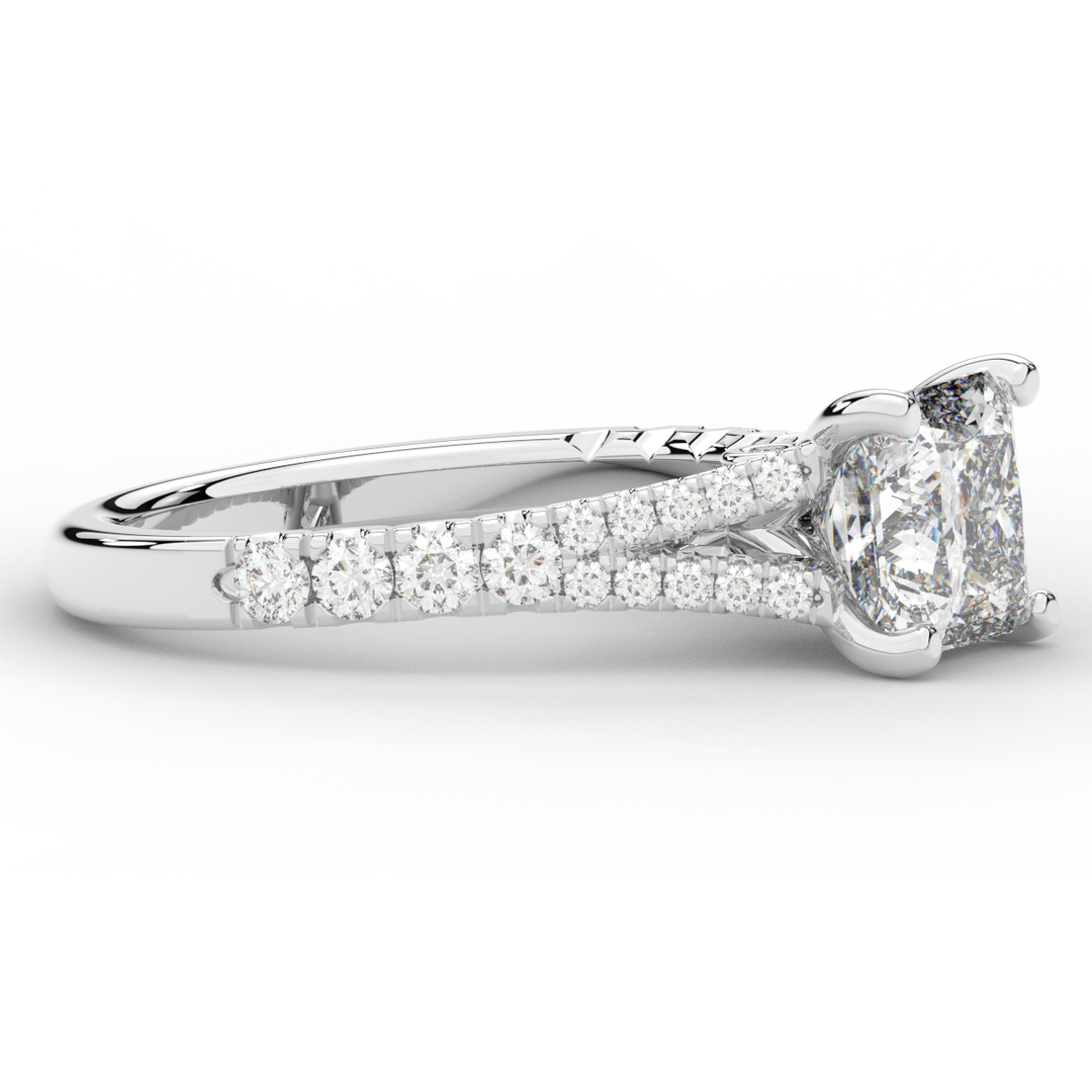 2.45CT.TW PRINCESS LAB DIAMOND ENGAGEMENT RING - Nazarelle