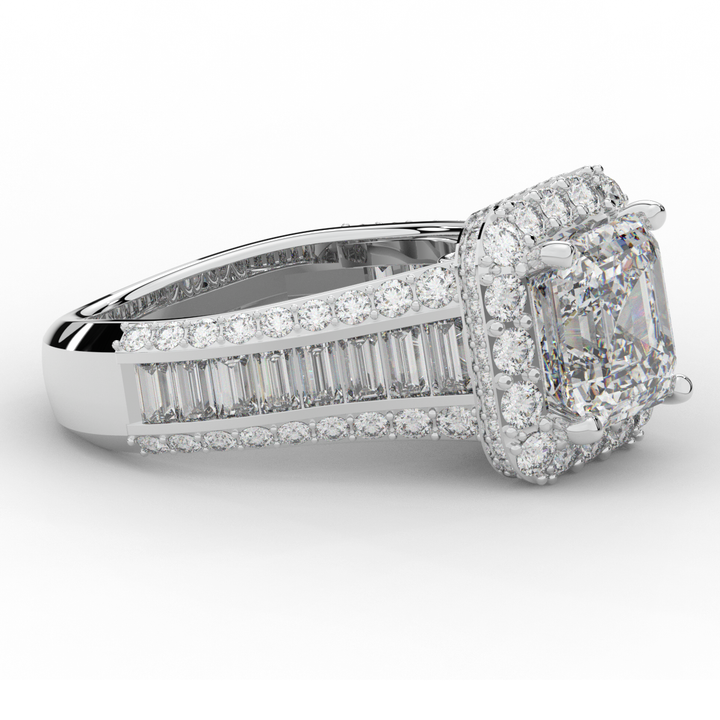 6.10CT.TW ASCHER LAB DIAMOND HALO ENGAGEMENT RING - Nazarelle