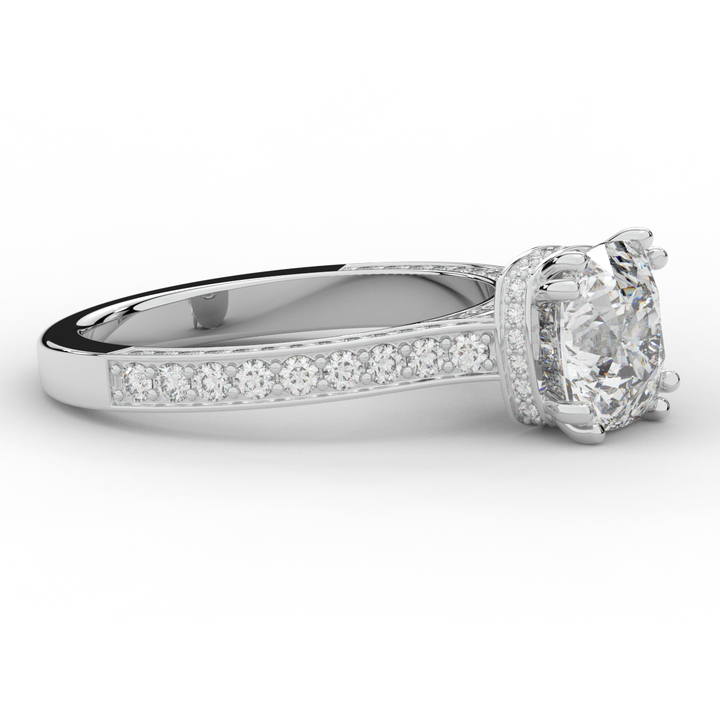 2.60CT.TW CUSHION LAB DIAMOND SOLITAIRE ENGAGEMENT RING - Nazarelle