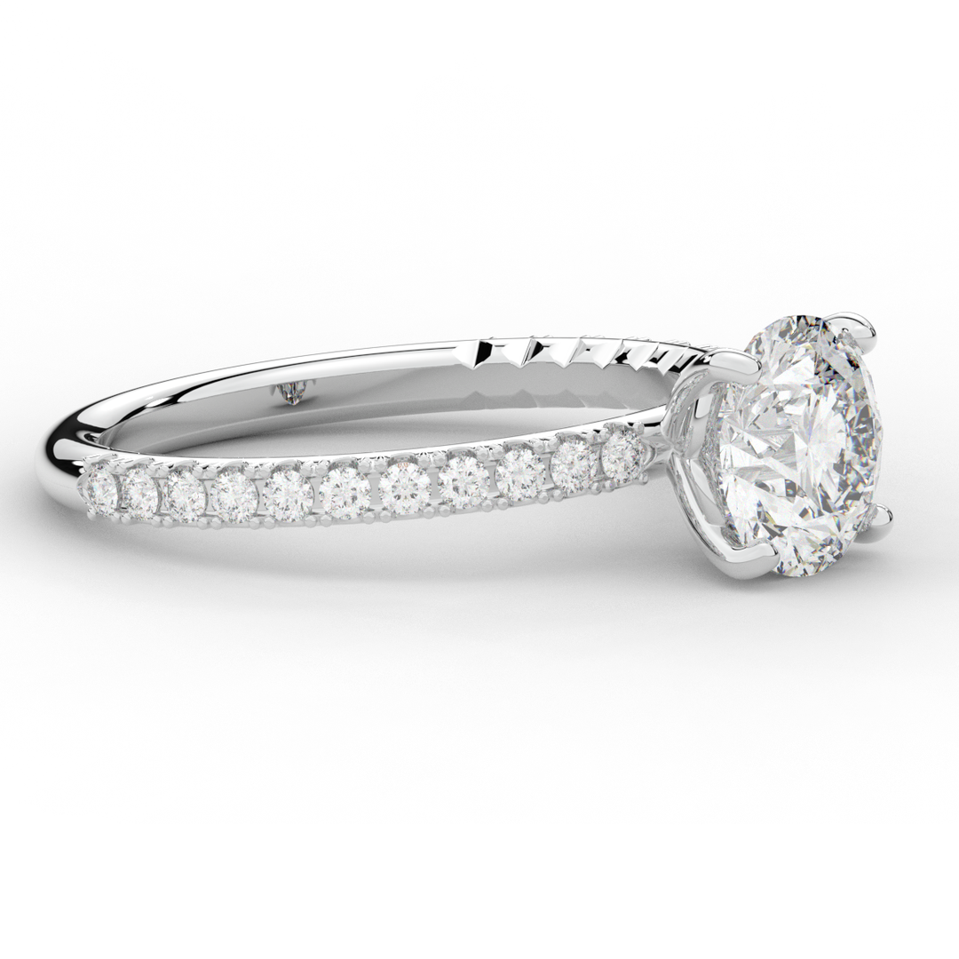1.75CT.TW ROUND LAB DIAMOND SOLITAIRE ENGAGEMENT RING - Nazarelle