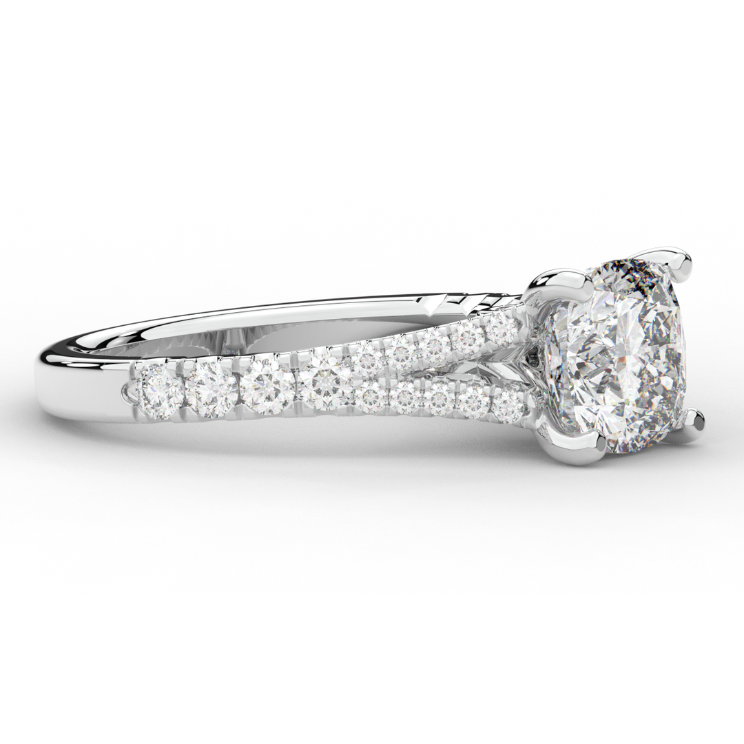 2.45CT.TW CUSHION LAB DIAMOND ENGAGEMENT RING - Nazarelle