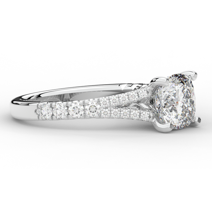 2.45CT.TW CUSHION LAB DIAMOND ENGAGEMENT RING - Nazarelle