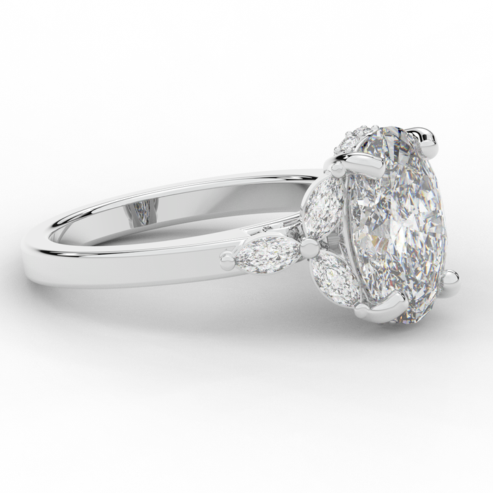 2.85CT.TW OVAL LAB DIAMOND ENGAGEMENT RING - Nazarelle