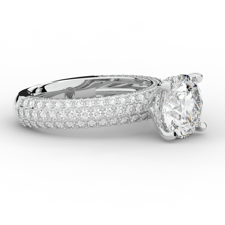 4.80CT.TW ROUND LAB DIAMOND UNDERHALO ENGAGEMENT RING - Nazarelle