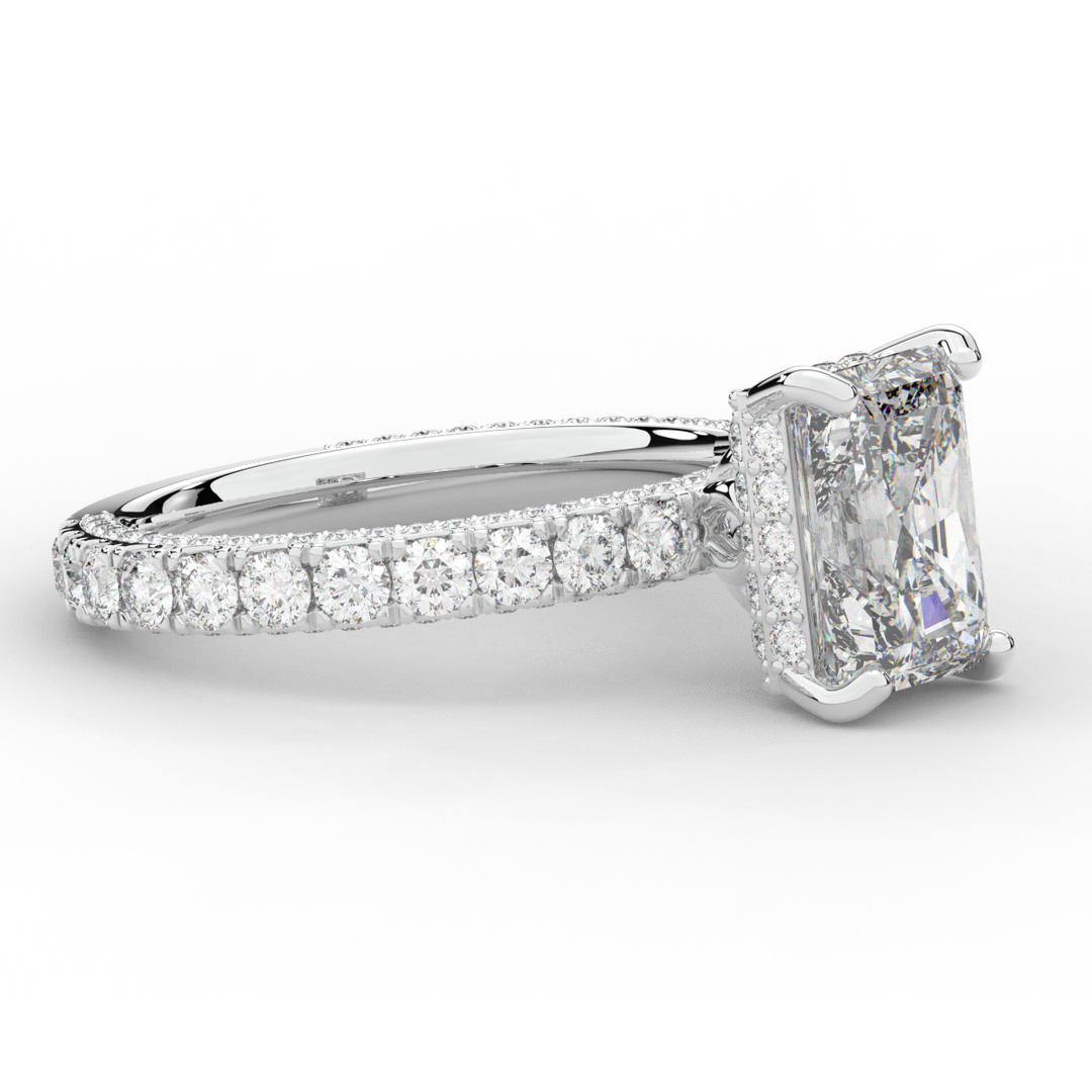 3.00CT.TW RADIANT LAB DIAMOND ENGAGEMENT RING - Nazarelle