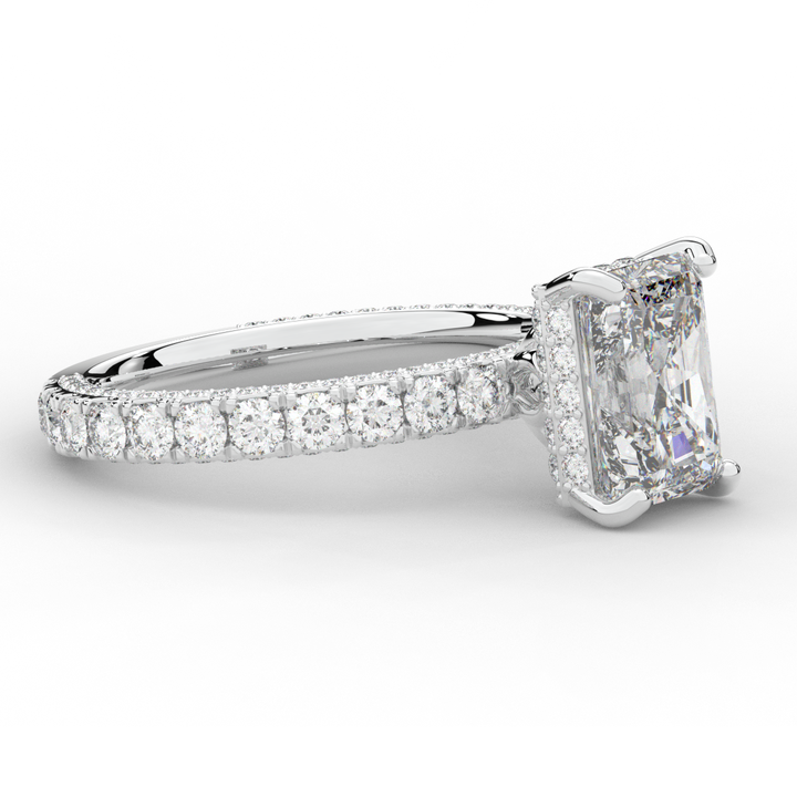 3.00CT.TW RADIANT LAB DIAMOND ENGAGEMENT RING - Nazarelle