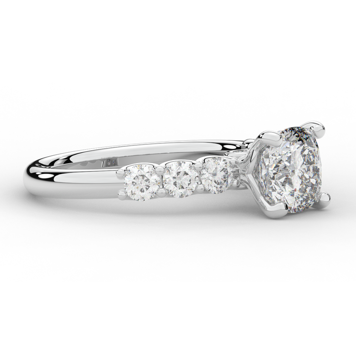 2.60CT.TW CUSHION LAB DIAMOND SOLITAIRE ENGAGEMENT RING - Nazarelle