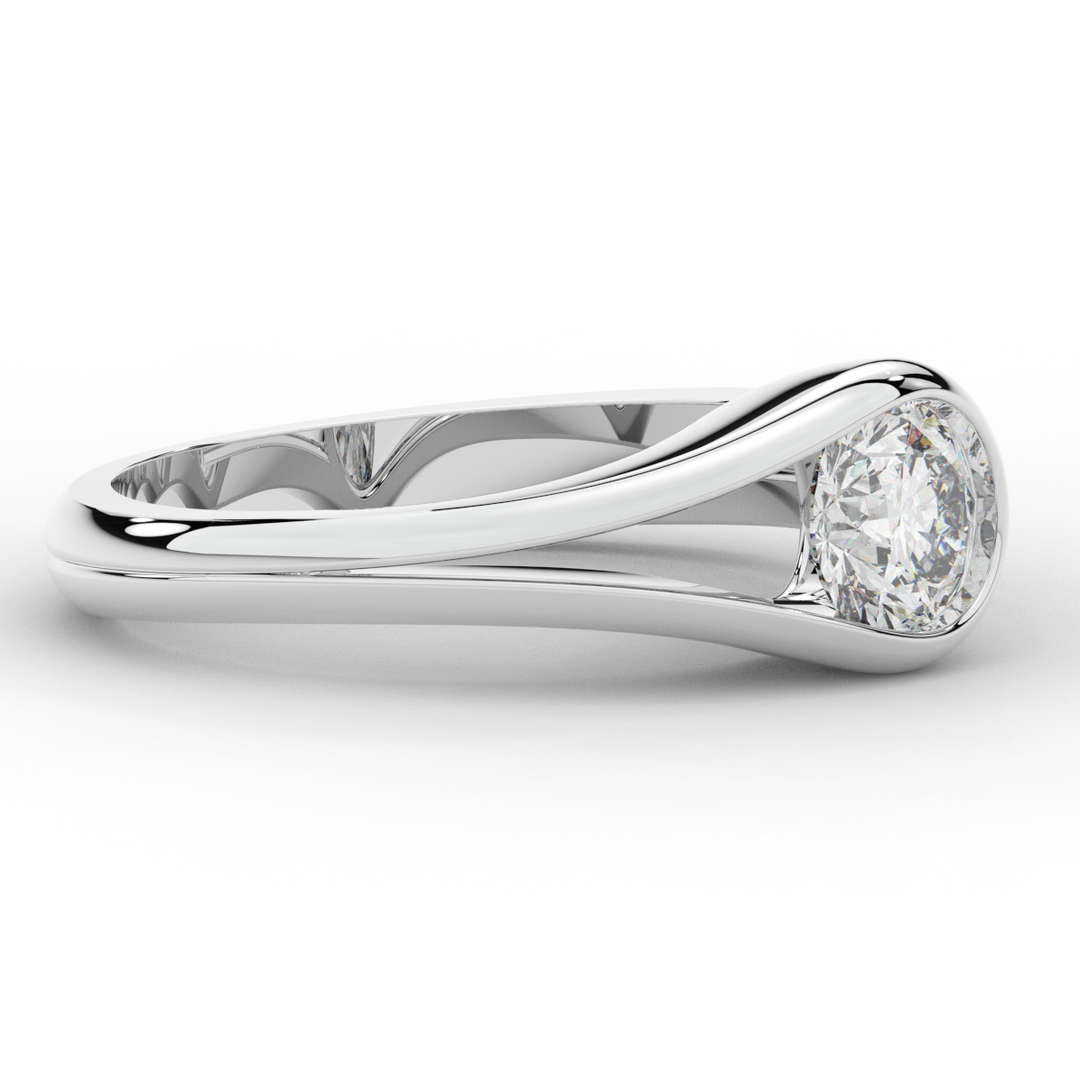 1.10CT.TW ROUND LAB DIAMOND SOLITAIRE ENGAGEMENT RING - Nazarelle