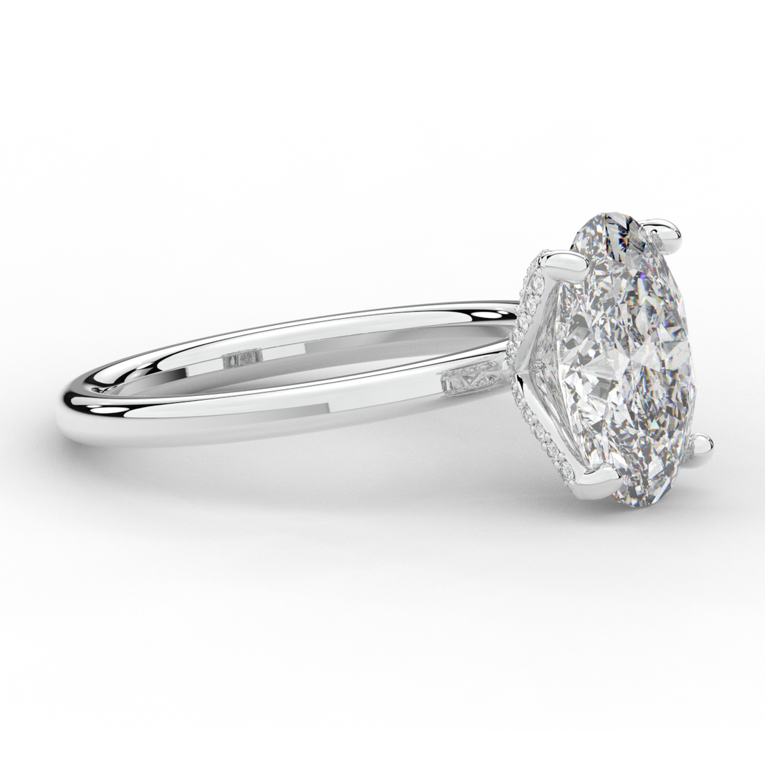 3.10CT.TW OVAL LAB DIAMOND ENGAGEMENT RING - Nazarelle