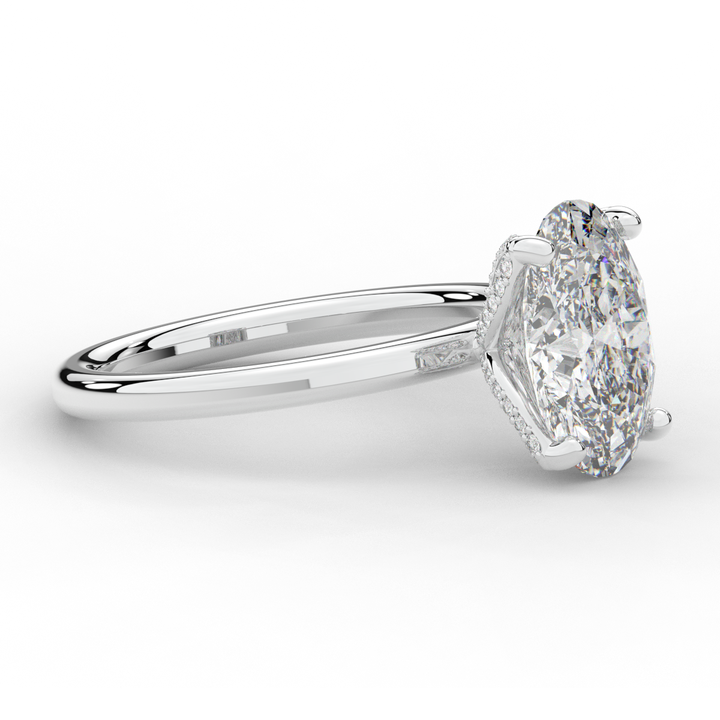 3.10CT.TW OVAL LAB DIAMOND ENGAGEMENT RING - Nazarelle