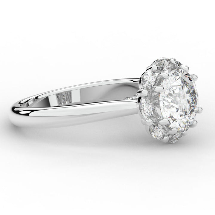 2.40CT.TW ROUND LAB DIAMOND HALO ENGAGEMENT RING - Nazarelle