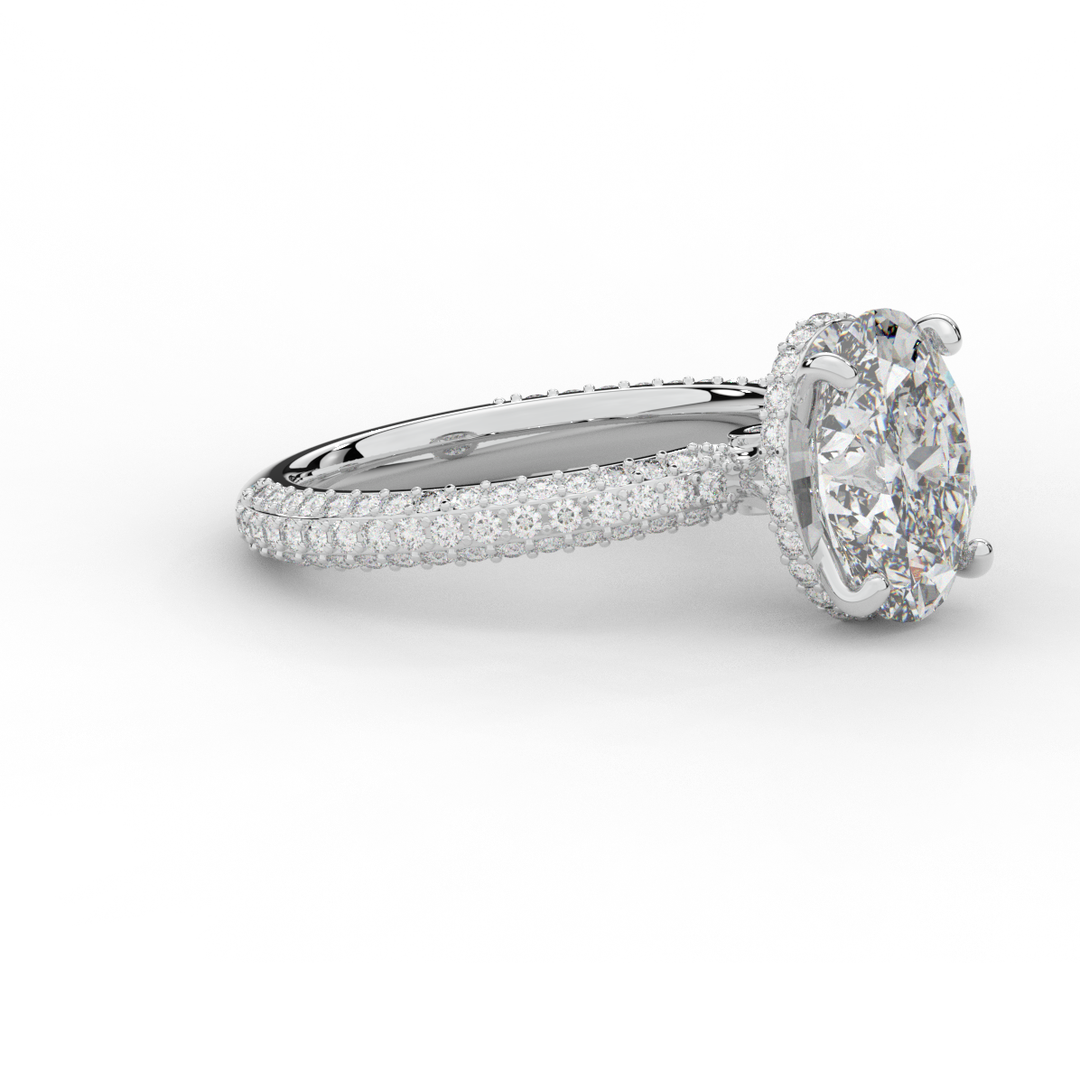 3.60CT.TW OVAL LAB DIAMOND SOLITAIRE ENGAGEMENT RING - Nazarelle