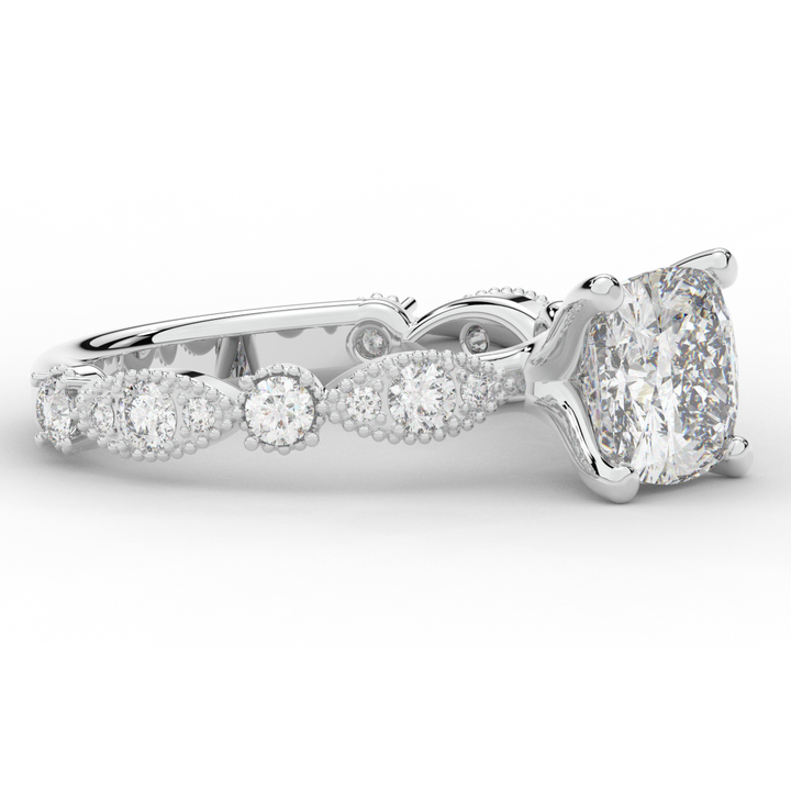 2.50CT.TW CUSHION LAB DIAMOND SOLITAIRE ENGAGEMENT RING - Nazarelle