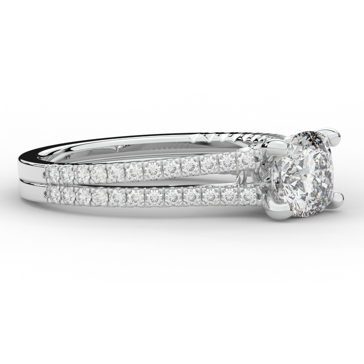 1.90CT.TW CUSHION LAB DIAMOND SOLITAIRE ENGAGEMENT RING - Nazarelle