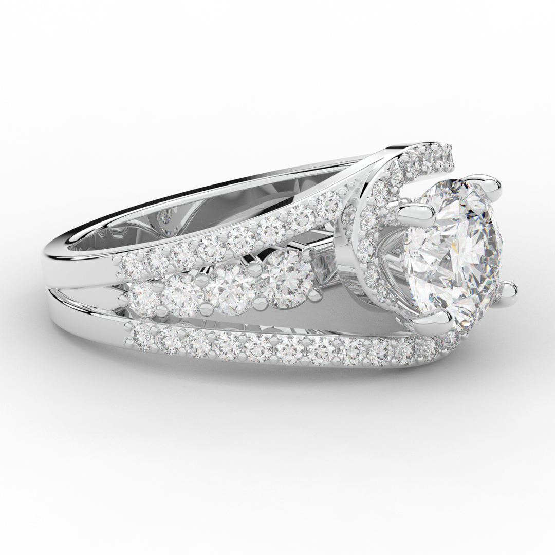 3.30CT.TW ROUND LAB DIAMOND ENGAGEMENT RING - Nazarelle