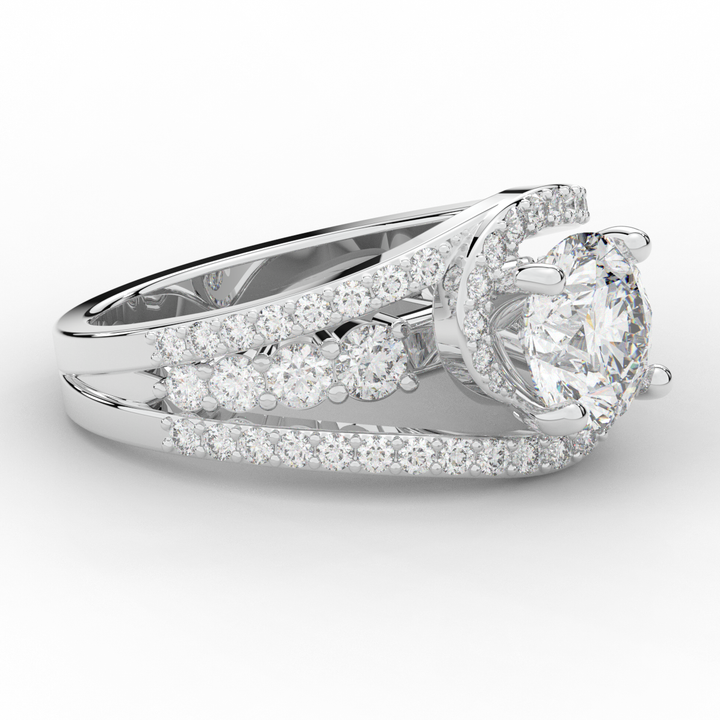 3.30CT.TW ROUND LAB DIAMOND ENGAGEMENT RING - Nazarelle