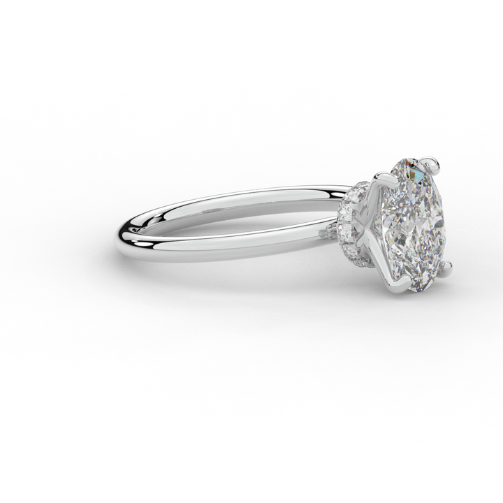 2.05CT.TW OVAL LAB DIAMOND SOLITAIRE ENGAGEMENT RING - Nazarelle
