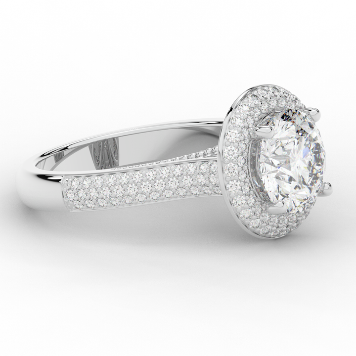 2.45CT.TW ROUND LAB DIAMOND HALO ENGAGEMENT RING - Nazarelle