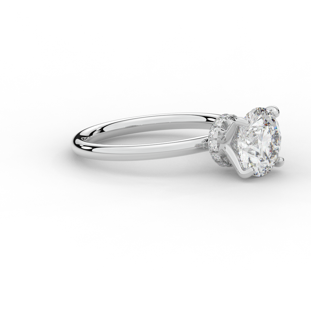 2.05CT.TW ROUND LAB DIAMOND SOLITAIRE ENGAGEMENT RING - Nazarelle