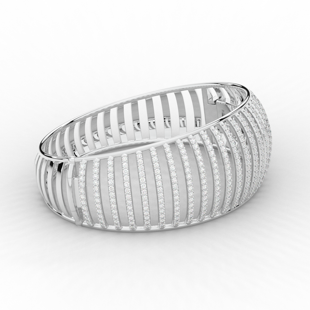 4.00CT.TW ROUND LAB DIAMOND BANGLE - Nazarelle