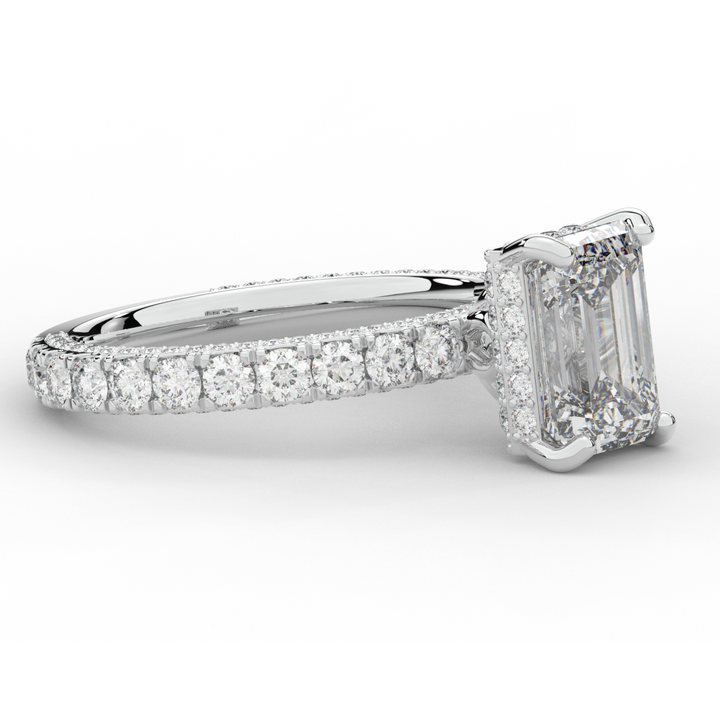 3.00CT.TW EMERALD CUT LAB DIAMOND ENGAGEMENT RING - Nazarelle