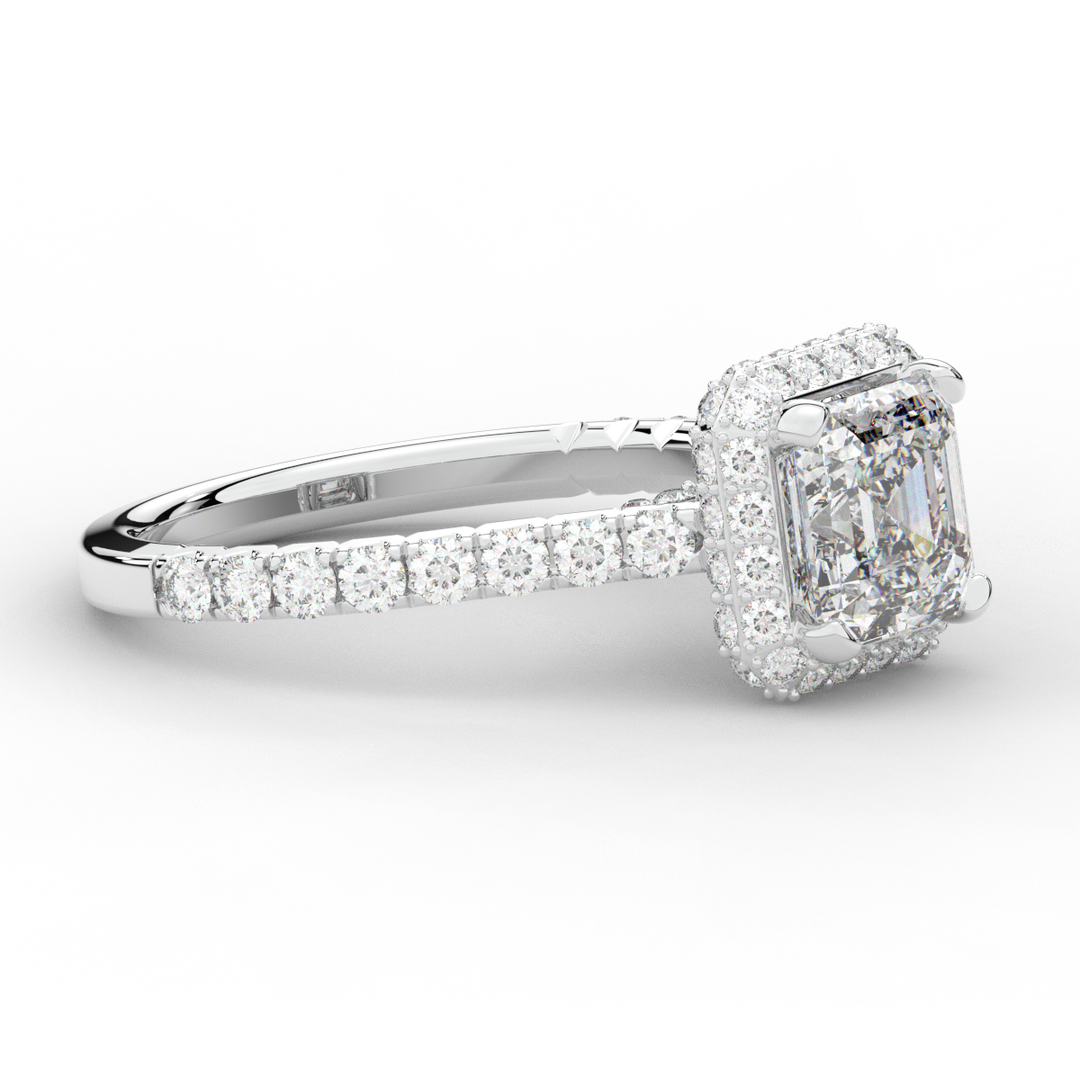2.75CT.TW ASSCHER LAB DIAMOND HALO ENGAGEMENT RING - Nazarelle