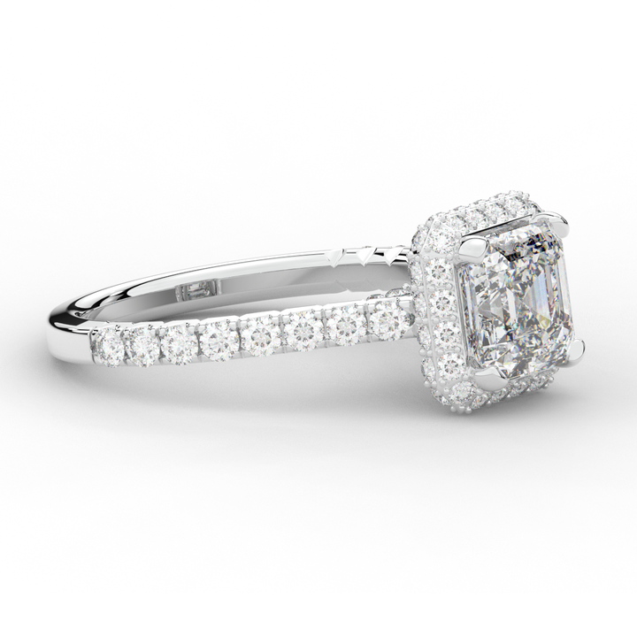 2.75CT.TW ASSCHER LAB DIAMOND HALO ENGAGEMENT RING - Nazarelle
