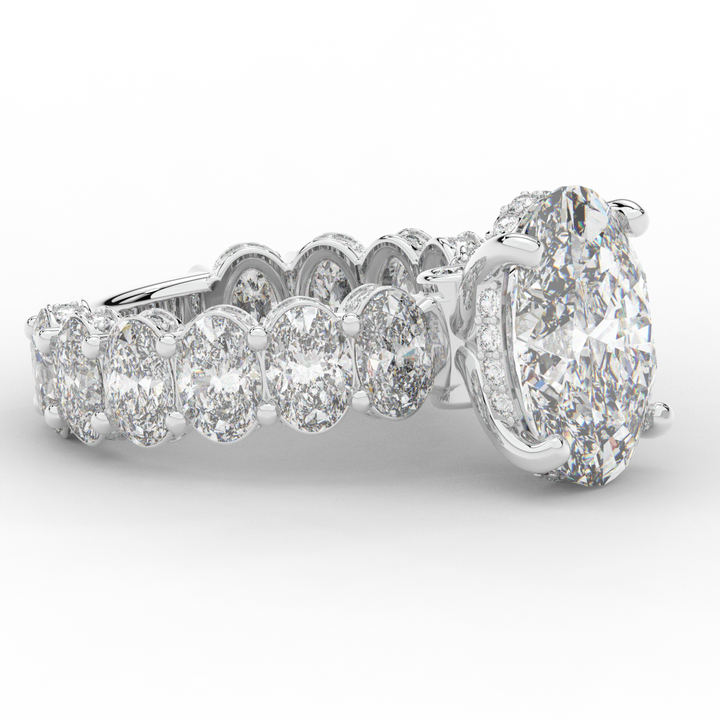 10.90CT.TW OVAL LAB DIAMOND SOLITAIRE ENGAGEMENT RING - Nazarelle