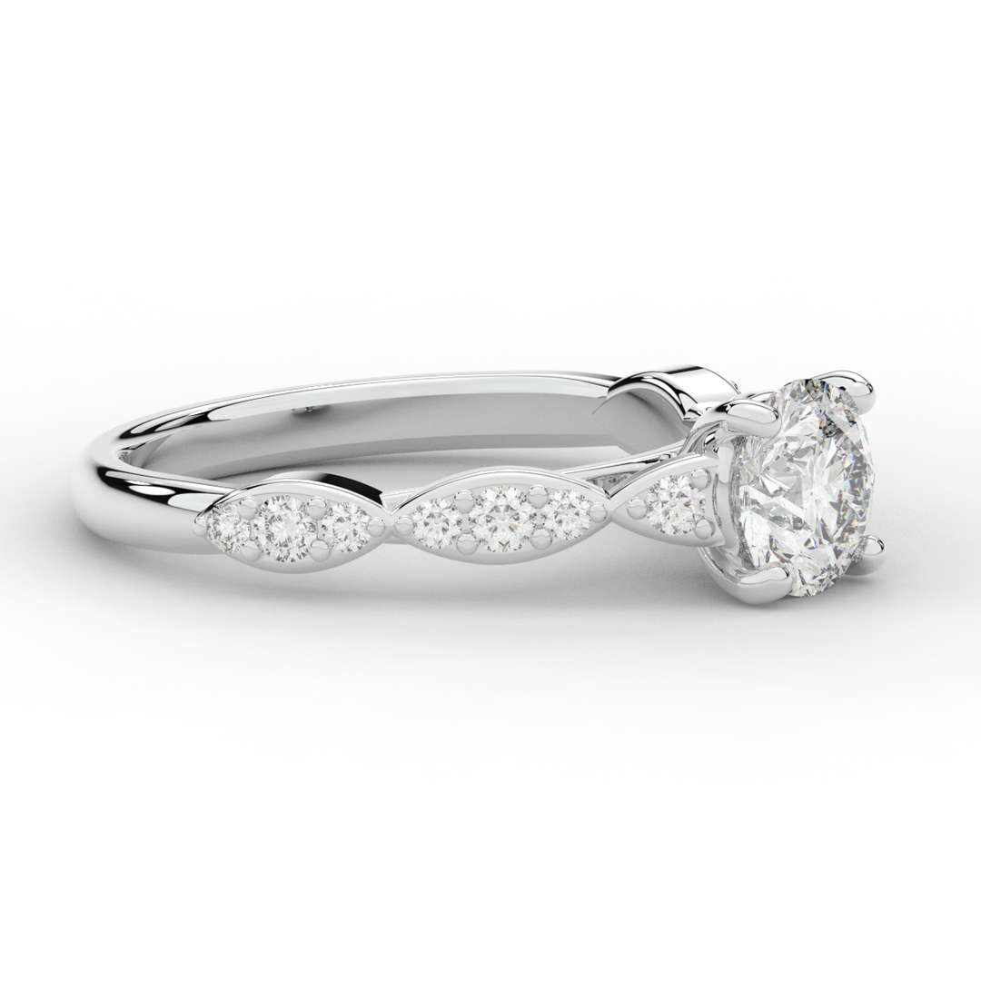 1.20CT.TW ROUND LAB DIAMOND SOLITAIRE ENGAGEMENT RING - Nazarelle