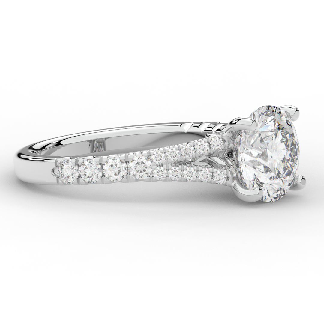 2.45CT.TW ROUND LAB DIAMOND ENGAGEMENT RING - Nazarelle
