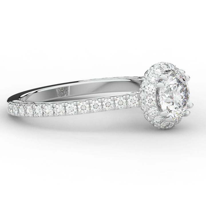 1.90CT.TW ROUND LAB DIAMOND HALO ENGAGEMENT RING - Nazarelle